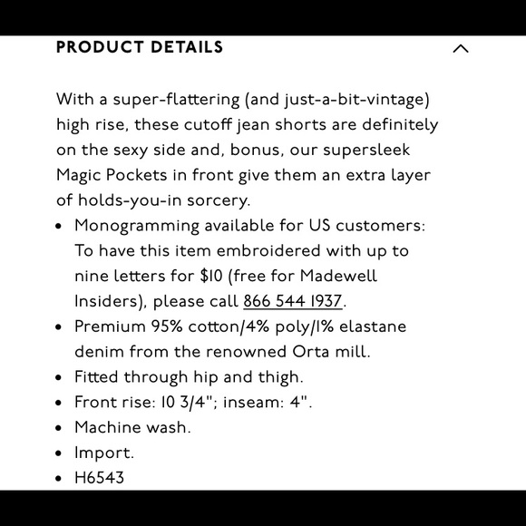 🔥SOLD🔥Madewell High-Rise denim Jean Shorts button front - Picture 8 of 8